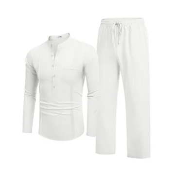 Men's White Linen Set - Perfect for Beach & Yoga
