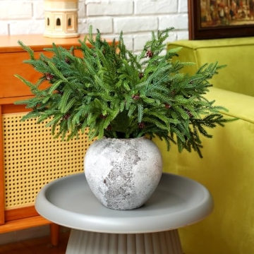 Yinder Norfolk Pine Branches with Pine Cones for Festive Decor