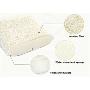 UKEENOR Natural Bamboo Sponges Kitchen Cleaning Sponges Dish Sponges Reusable Dish Washing Sponges Super Absorbent 10 Packs