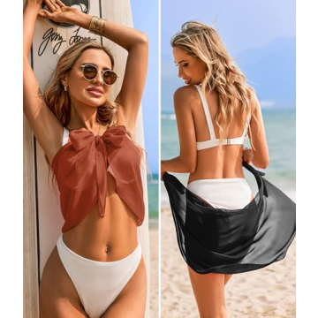 Ekouaer Women Beach Sarongs 2 Piece Chiffon Cover-ups
