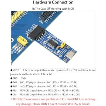 FT232 USB UART Board (Type C), USB to TTL Serial Converter Adapter Module Onboard Original FT232RL, Compatible with Mac Linux Android Wince Windows 7/8/8.1/10/11, 5V/3.3V UART (TTL)