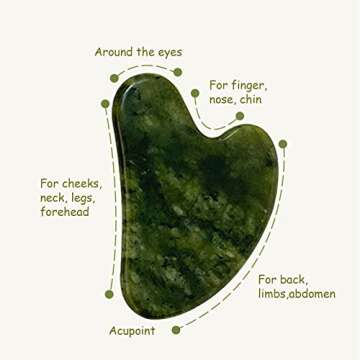 OXT Gua Sha, Gua Sha Facial Tool, Guasha Tool for Face, Guasha Natural Jade Stone (Light Green)