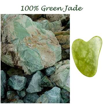 OXT Gua Sha, Gua Sha Facial Tool, Guasha Tool for Face, Guasha Natural Jade Stone (Light Green)