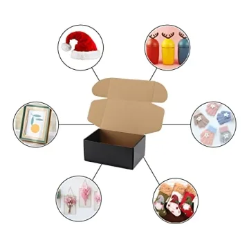 Hoikwo 25 Pack 9x6x4 Black Shipping Boxes