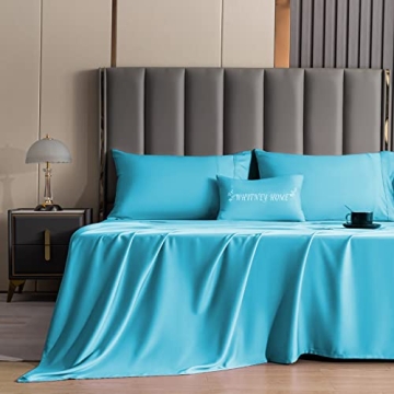 Whitney Home Textile Queen Size Sheet Set - Rayon Derived from Bamboo, Luxury Cooling Bed Sheets, 16...