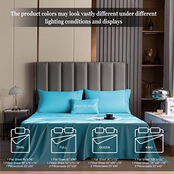 Luxury Bamboo Rayon Queen Sheet Set - Deep Pocket Comfort