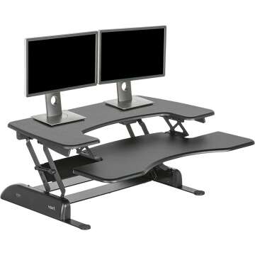 Dual Monitor Adjustable Standing Desk Converter