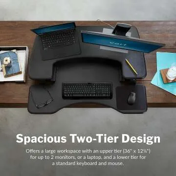 Dual Monitor Adjustable Standing Desk Converter