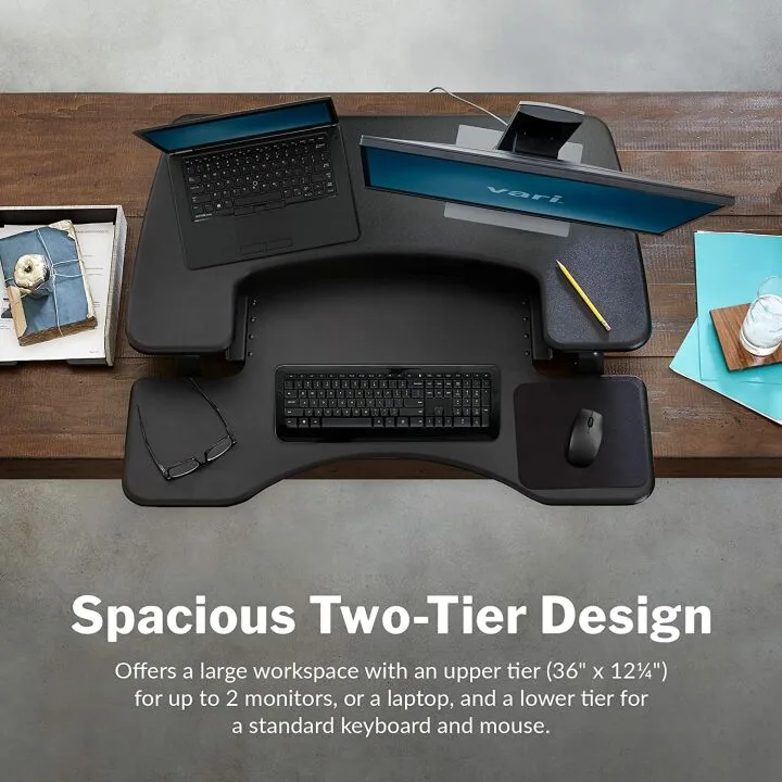 Dual Monitor Adjustable Standing Desk Converter