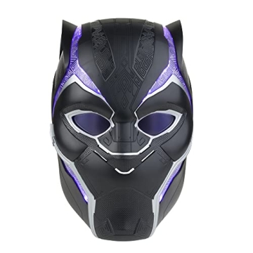 Marvel Legends Series Black Panther Premium Electronic Role Play Helmet with Light FX and Flip-Up &D...