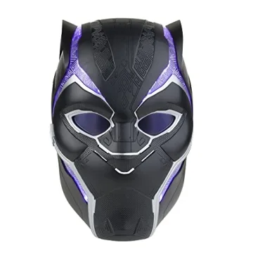 Marvel Legends Series Black Panther Premium Electronic Role Play Helmet with Light FX and Flip-Up &D...