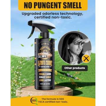 Carceracot Ceramic Coating for Cars (16 oz.), Unmatched Shine Nano Car Wax Coating Spray, No Pungent Smell, Quick Detailer Spray Wax, Long Lasting Shiny Car Stuff with Microfiber Towel, Easy to Apply