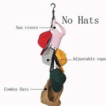 YYST Closet Hanging Cap Keeper Closet Cap Racks Hats Holders Closet Hook Storage Organizer - Fit Most Hats - No Hats Included (1)
