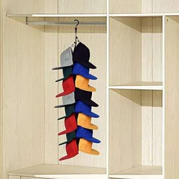 YYST Closet Hanging Cap Keeper Closet Cap Racks Hats Holders Closet Hook Storage Organizer - Fit Most Hats - No Hats Included (1)