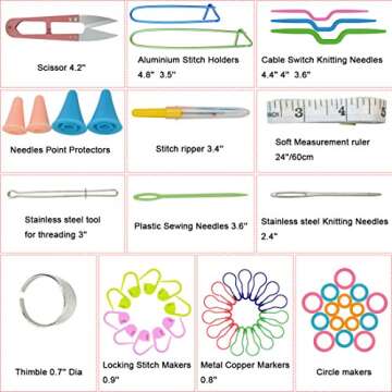 Dxhycc New Basic Knitting Tools Accessories with Case - The Ultimate Knit Kit