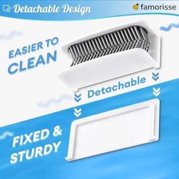 Large Shower Wall Hair Catcher, White Drain Hair Catcher with Silicone Bristle, Hair Trapper, Shower Drain Collector, Hair Grabber, Hair Tub Porcupine, Hair Drain Catcher, Bathtub Protector FAMORISSE