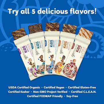 GoMacro Kids MacroBar Organic Vegan Snack Bars - Oatmeal Chocolate Chip Cookie (0.90 Ounce Bars, 7 Count)