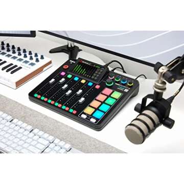 Rode RODECaster Pro II Audio Production Console with Rode PodMic Dynamic Podcasting Microphone, 32GB microSD Card, XLR Cable and StreamEye Polishing Cloth