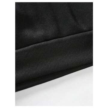 GORGLITTER Men's Letter Crane Graphic Crewneck Pullover Top Long Sleeve Drop Shoulder Sweatshirt Black Medium