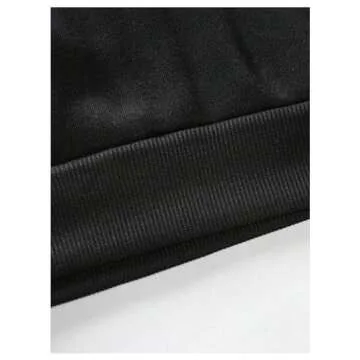 GORGLITTER Men's Letter Crane Graphic Crewneck Pullover Top Long Sleeve Drop Shoulder Sweatshirt Black Medium