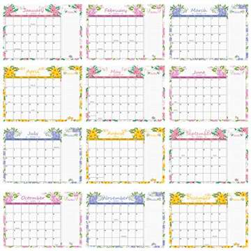 Blisstime Desk Calendar 2020-17” x 12” Runs from January 2020 Till December 2020 12 Months Floral Wall Calendar/Desk Pad Blotter/Monthly Pages Planner for Office, School or Home