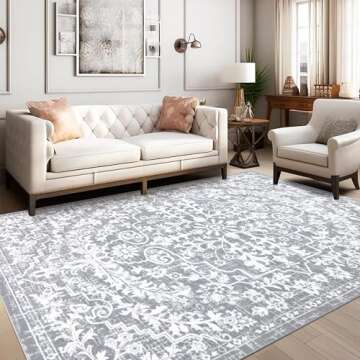 Pauwer Boho Area Rug - 5x7 Washable Non-slip Comfort