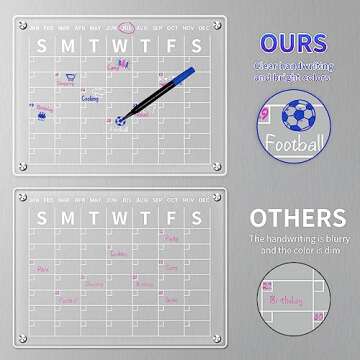 Magnetic Acrylic Calendar for Fridge - Clear Planner Set Why You Will Love This Product?: