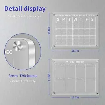 Magnetic Acrylic Calendar for Fridge - Clear Planner Set Why You Will Love This Product?: