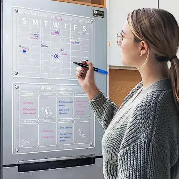 Magnetic Acrylic Calendar for Fridge - Clear Planner Set Why You Will Love This Product?: