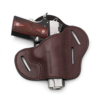 The Ultimate Leather Gun Holster - 3 Slot Pancake Style | Handmade in USA | Fits All 1911 Style Hand...