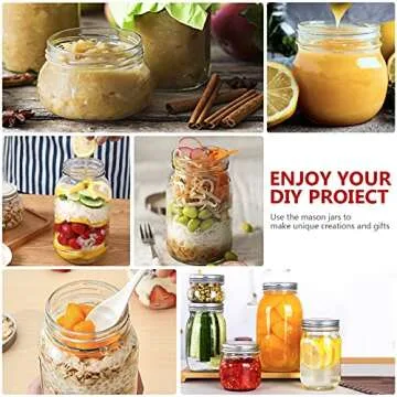 10 oz Mason Jars, 24 Pack 300ml Glass Canning Jars with Regular Mouth Lids, Glass Jars Storage Containers for Overnight Oats, Jam, Jelly, Honey, Beans, Spice, Wedding Party Favors, Shower Favors