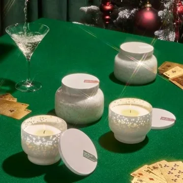 Capri Blue Holiday Mercury Jar Candle - Soy Candle Blend - Fall Candles for Home Scented with White Pumpkin, Nutmeg & Vanilla - Pumpkin Candle for Fall Decor - Signature (Pumpkin Dulce, 19 oz)