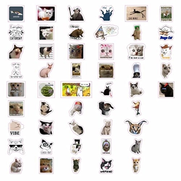 BulbaCraft Cat Meme Stickers | 100Pcs Funny Vinyl Stickers