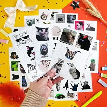BulbaCraft Cat Meme Stickers | 100Pcs Funny Vinyl Stickers