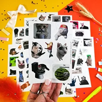 BulbaCraft Cat Meme Stickers | 100Pcs Funny Vinyl Stickers