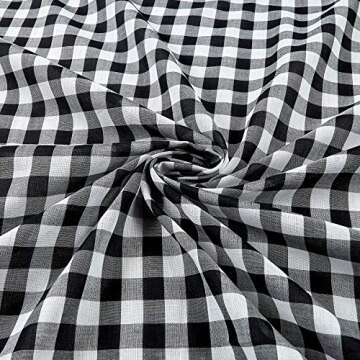 Lawn Gingham Check Black/White Fabric for Chic Outfits