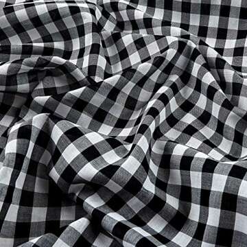 Lawn Gingham Check Black/White Fabric for Chic Outfits