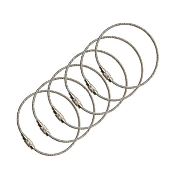 Durable 6.8 Inches Stainless Steel Wire Keychains - 5 Pack