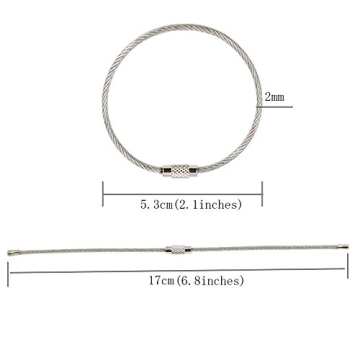 Durable 6.8" Stainless Steel Keychains - 5 Pack