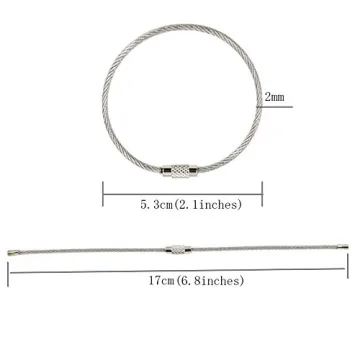 Durable 6.8" Stainless Steel Keychains - 5 Pack