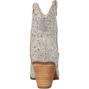 Betsey Johnson Rhinestone Embellished Cowboy Boots for Women