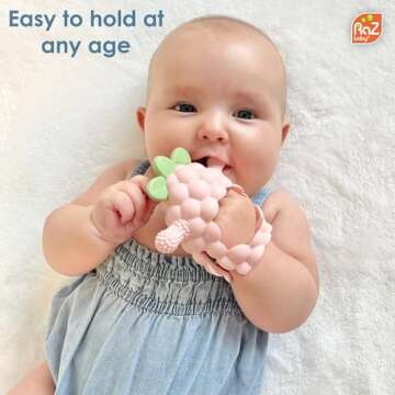 RaZbaby RaZberry Grip Silicone Teether Toy for Infants