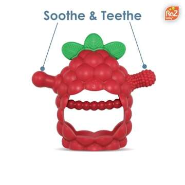 RaZbaby RaZberry Grip Silicone Teether Toy for Infants