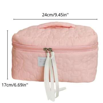 GOLD XIONG PADISHAH 2023 New Quilted Makeup Bag Large Travel Cosmetic Bag Cotton Cosmetic Pouch Cute...