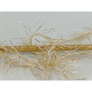 Ice Yarns Cream Gold Eyelash Dazzle - Plush Metallic Chunky Yarn for Crafting