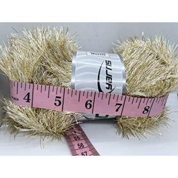 Ice Yarns Cream Gold Eyelash Dazzle Yarn 100g 110m