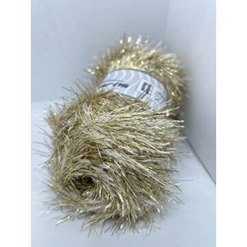 Ice Yarns Cream Gold Eyelash Dazzle Yarn 100g 110m