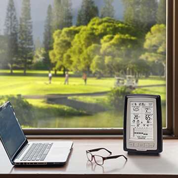 AcuRite Notos (3-in-1) Weather Station with Wind, Temperature, and Humidity (00638A3), Black and Met...