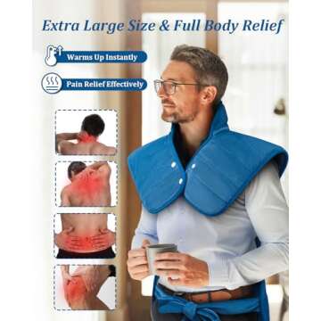 Heating Pad for Neck and Shoulders and Back, Birthday Gifts for Women Men Mom Dad Her Him Wife, Heat...