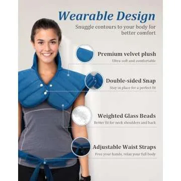 Heating Pad for Neck and Shoulders and Back, Birthday Gifts for Women Men Mom Dad Her Him Wife, Heating Pad for Back Pain Relief, Electric Heat Pad, 6 Heat Settings 4 Timers Auto-Off, 22" x 37" Blue